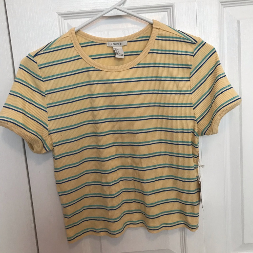Forever 21 yellow striped top